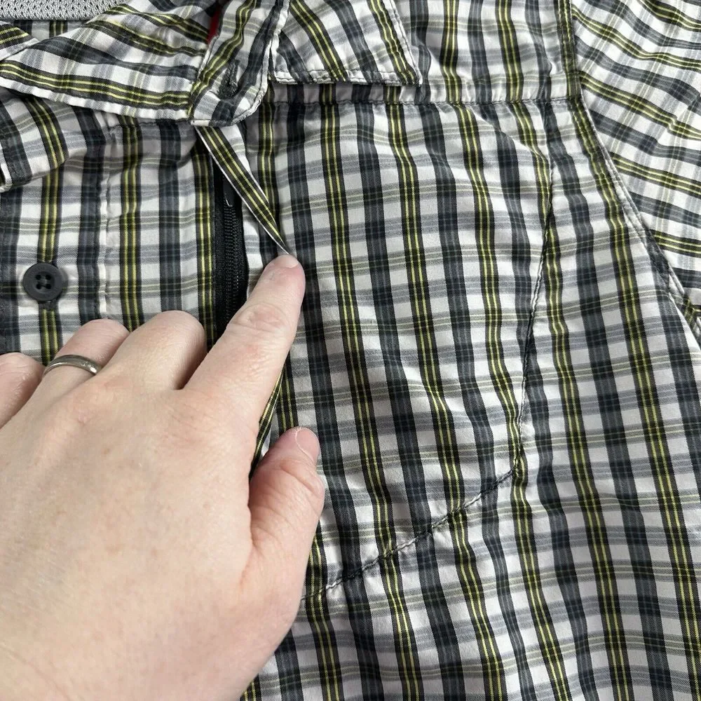 The North Face Shirt Men Medium Plaid Button Up Lightweight Fishing Camping Gorp